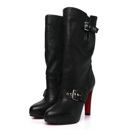 Christian Louboutin Grained Kid Calfskin Flanavec120 Knee Boots 40 Black 3 of 8