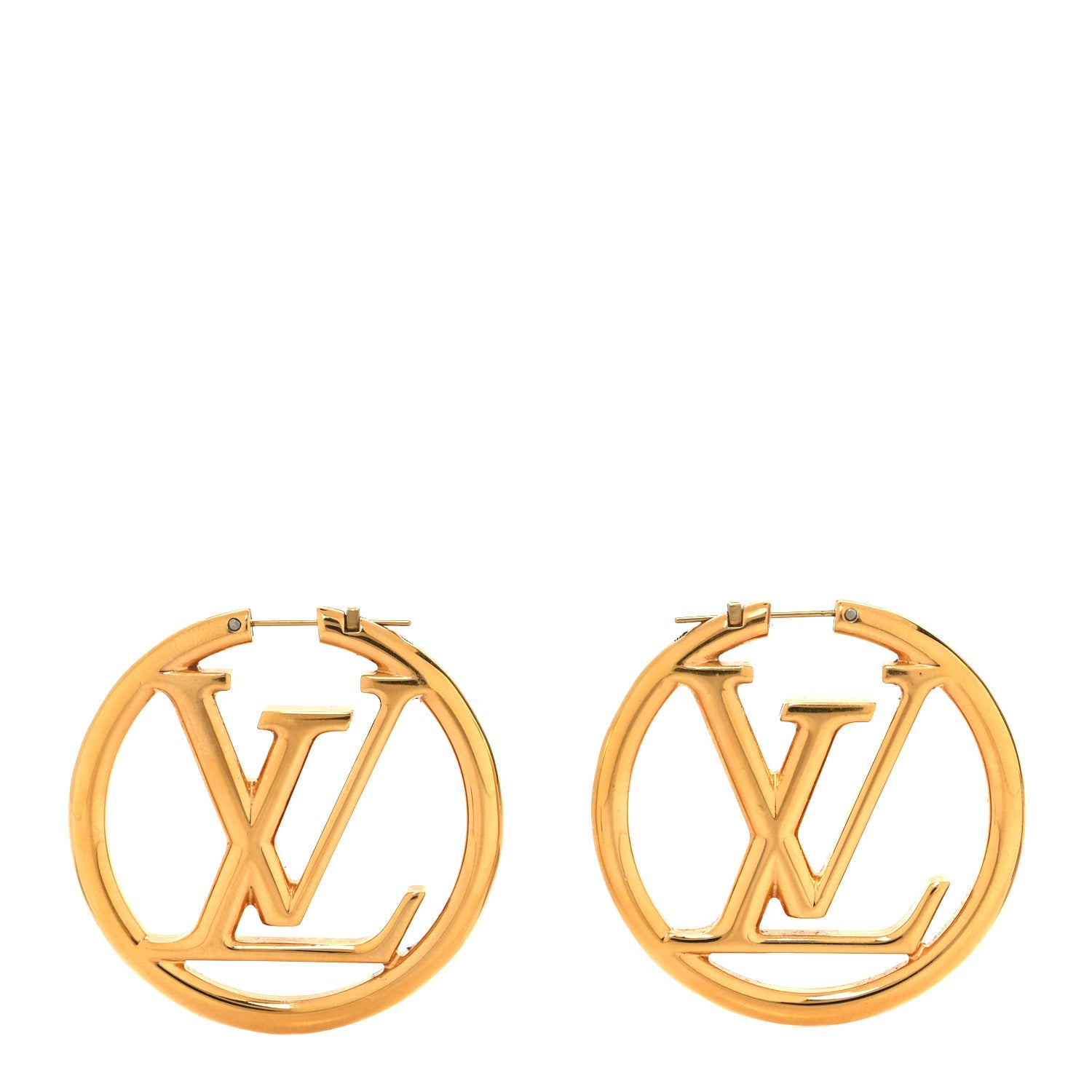 Louis Vuitton Metal Louise Hoop Earrings Gold 1 of 6