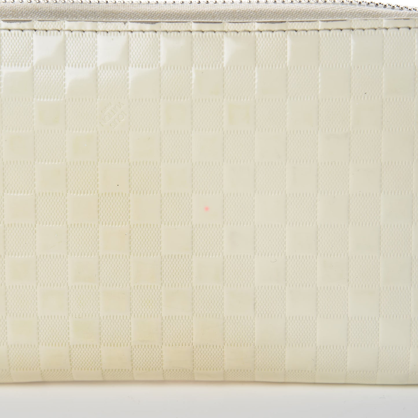 Shiny Calfskin Damier Facette Zippy Wallet Creme