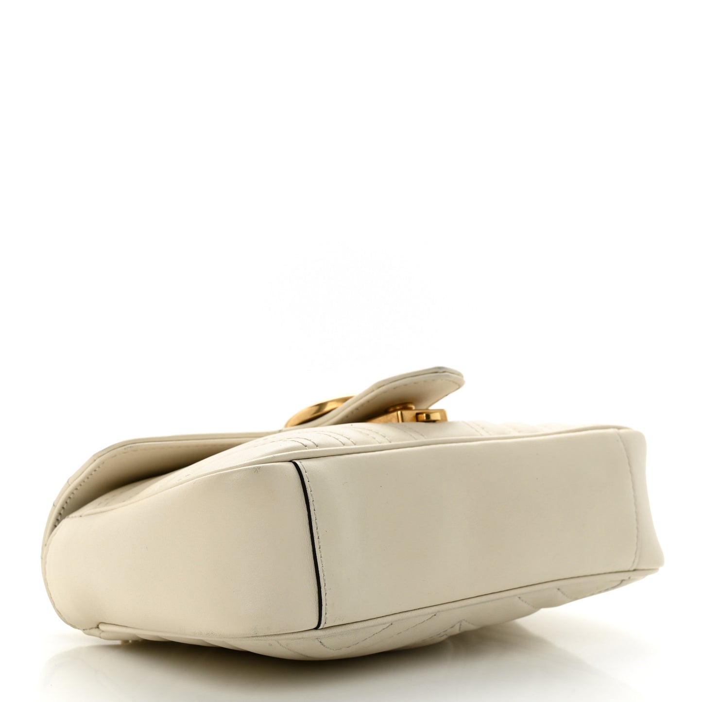 Calfskin Matelasse Mini GG Marmont Shoulder Bag White