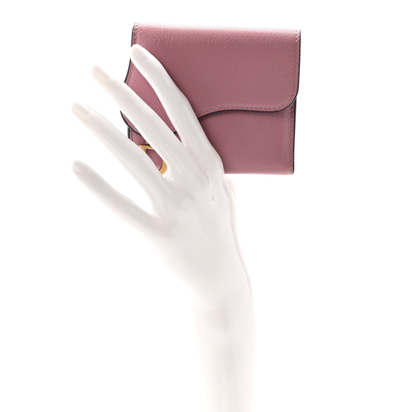 Goatskin Saddle Lotus Wallet Pink