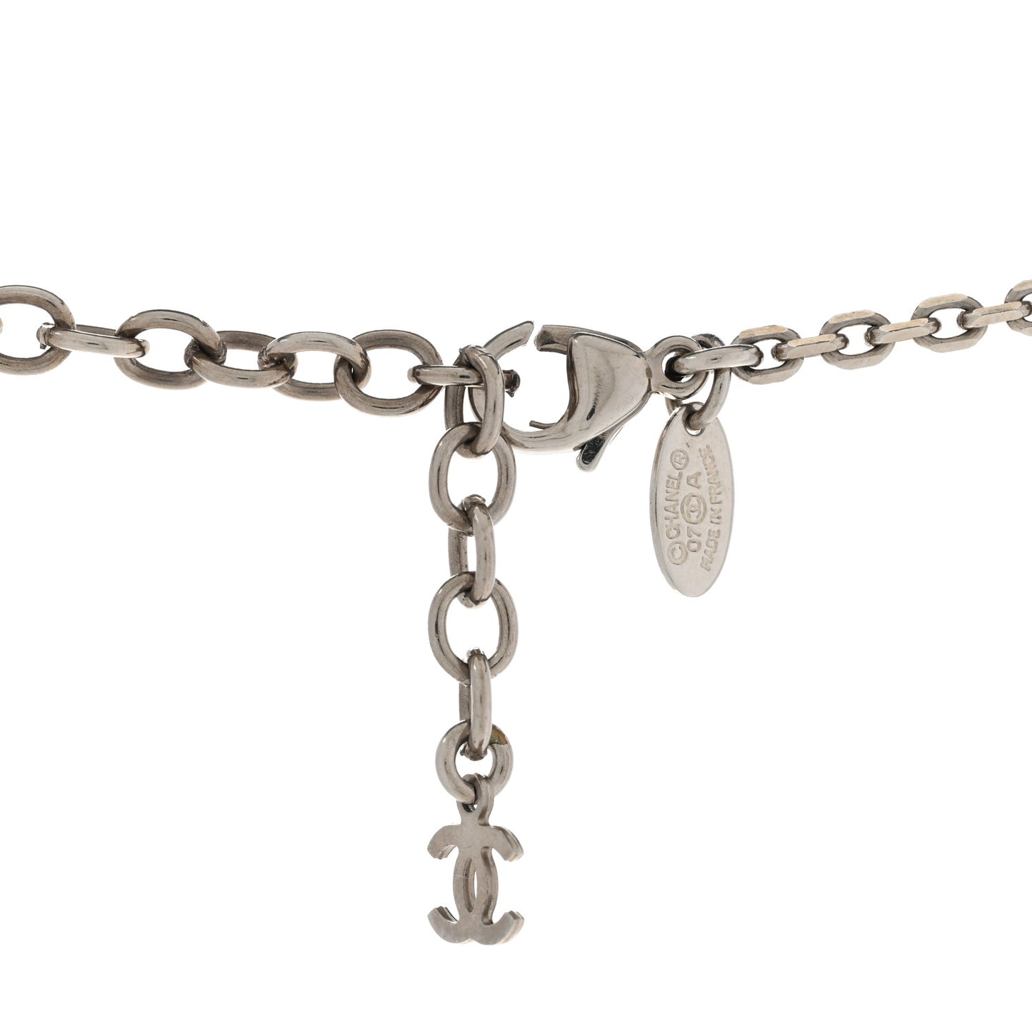 Lucite CC Square Charm Necklace