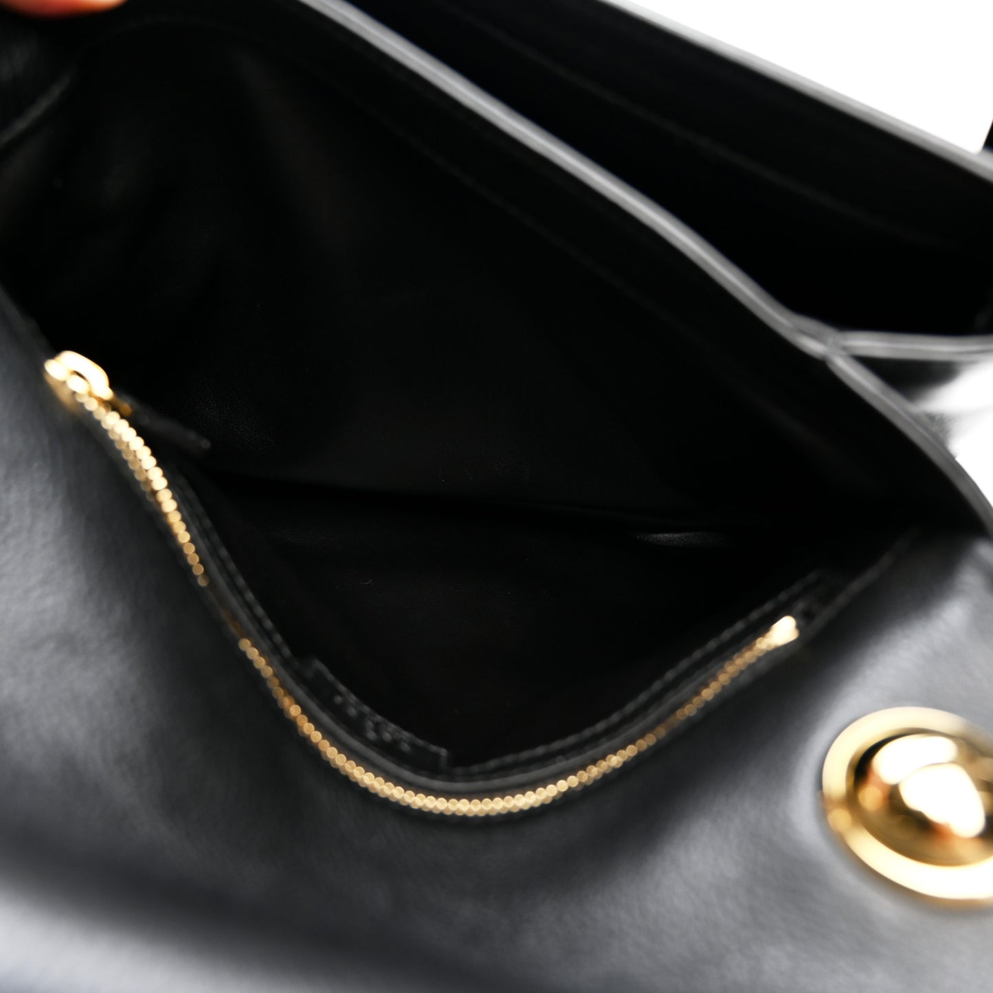 Roxy Calfskin Web Medium Studded Blondie Shoulder Flap Bag Black