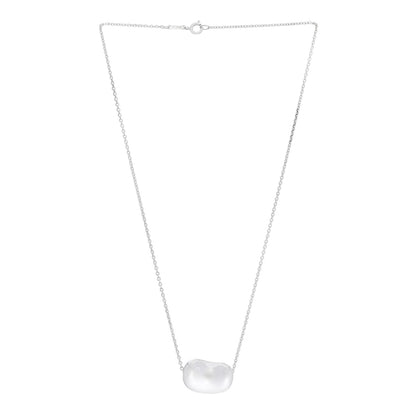 Tiffany Sterling Silver 20mm Elsa Peretti Bean Pendant Necklace 3 of 5
