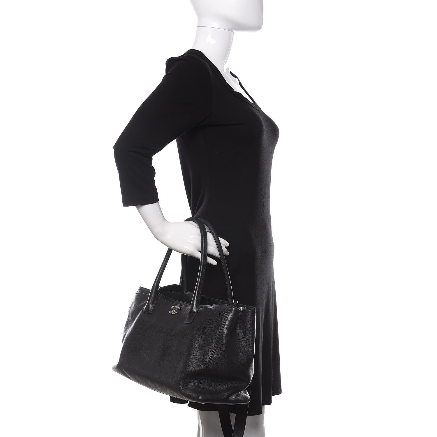 Chanel Calfskin Cerf Executive Shopper Tote Black 2 of 13