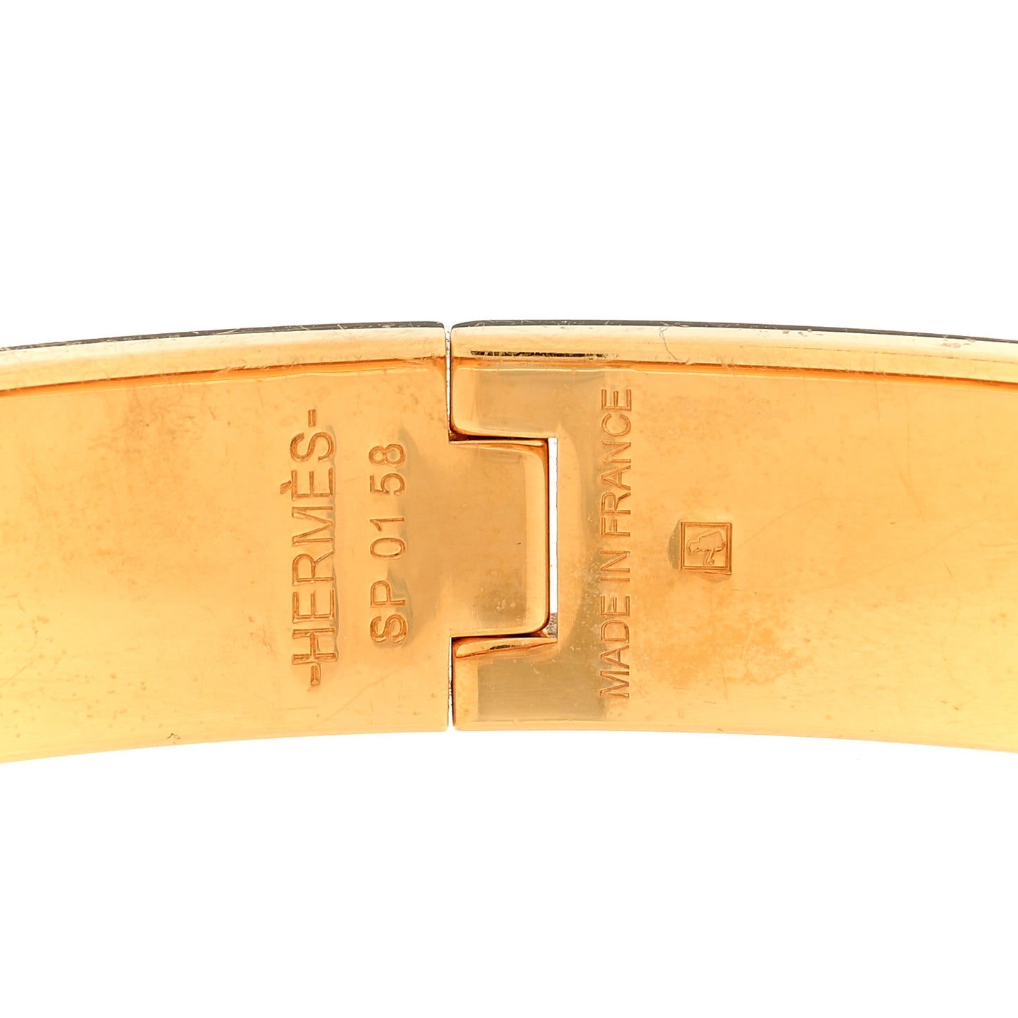 Enamel Narrow Clic Clac H Bracelet GM Marron Glace