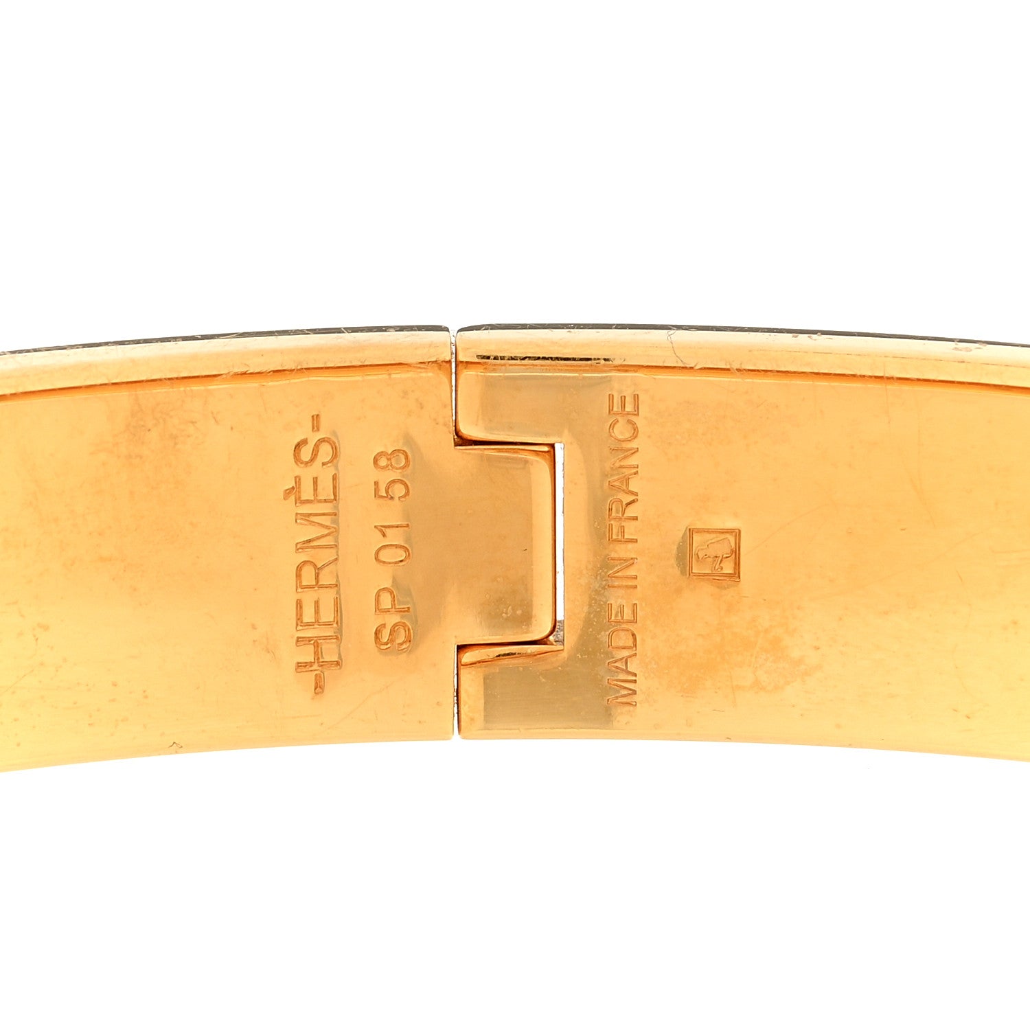 Hermes Enamel Narrow Clic Clac H Bracelet GM Marron Glace 3 of 3