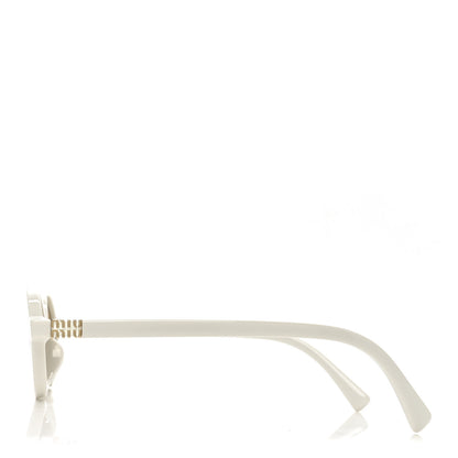 Miu Miu Acetate Oval Regard Sunglasses SMU04Z Milky White 3 of 6