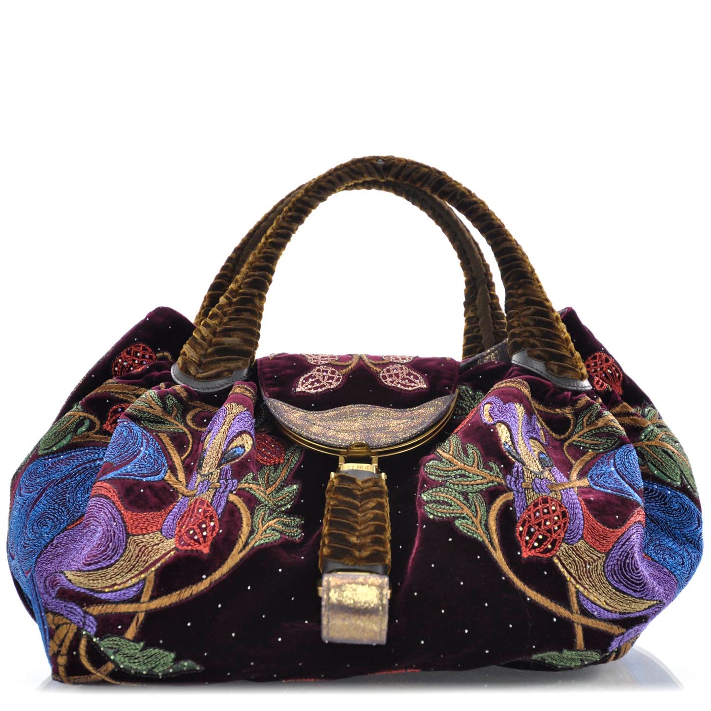 Velvet Embroidered Squirrel Spy Bordeaux