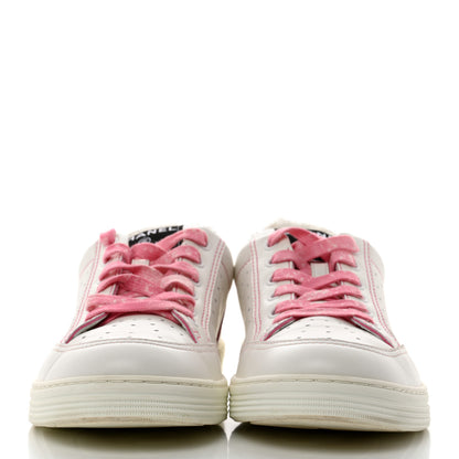 Chanel Calfskin Womens Logo Sneakers 41 White Pink 2 of 10