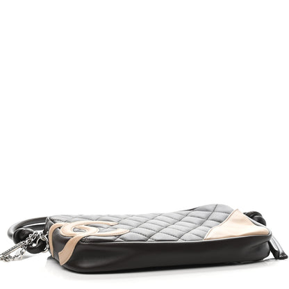 Chanel Calfskin Quilted Cambon Pochette Brown Beige 3 of 4