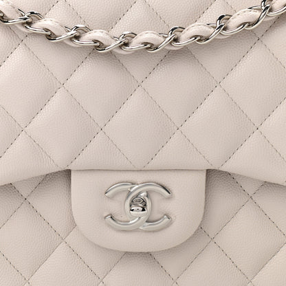 Chanel Caviar Quilted Jumbo Double Flap Ivory 8 of 11