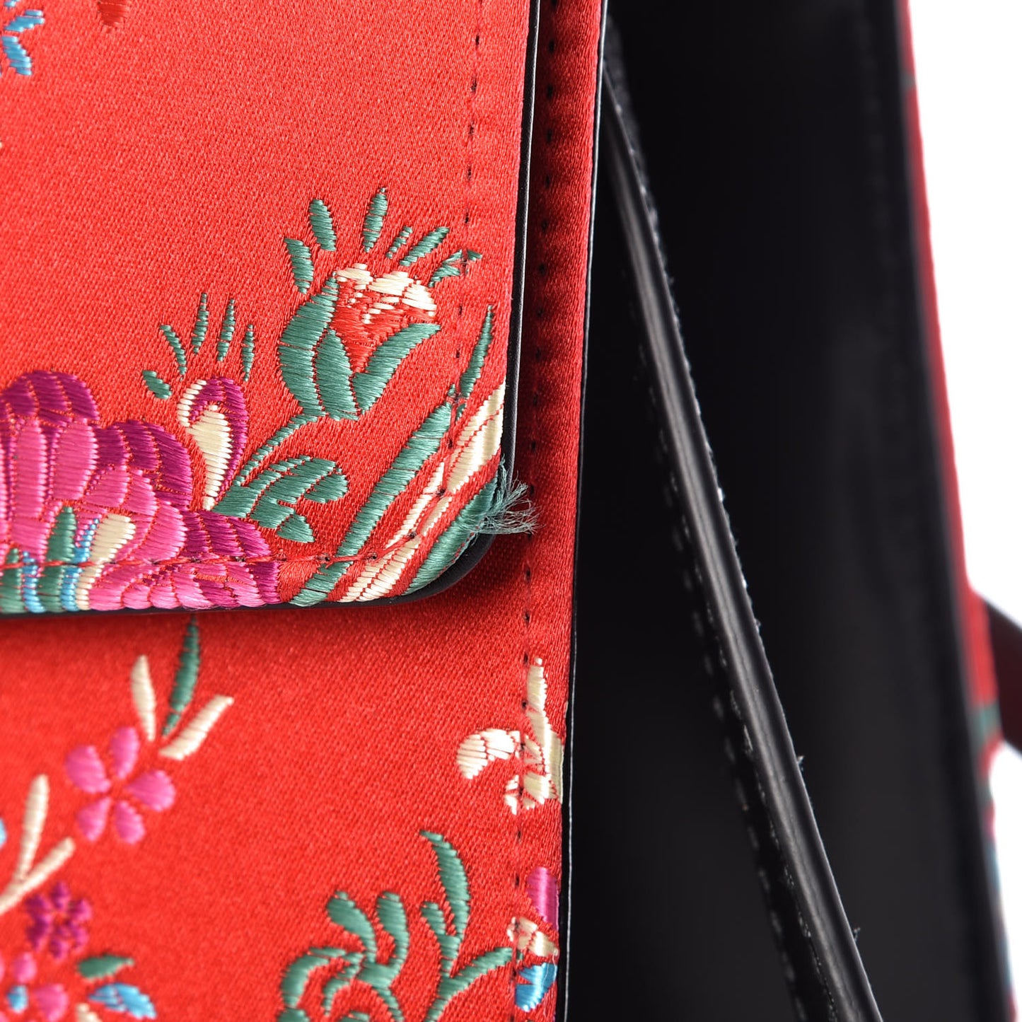 Jacquard Floral Medium Sylvie Top Handle Bag Red Multicolor Black