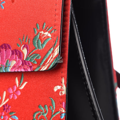 Gucci Jacquard Floral Medium Sylvie Top Handle Bag Red Multicolor Black 14 of 14