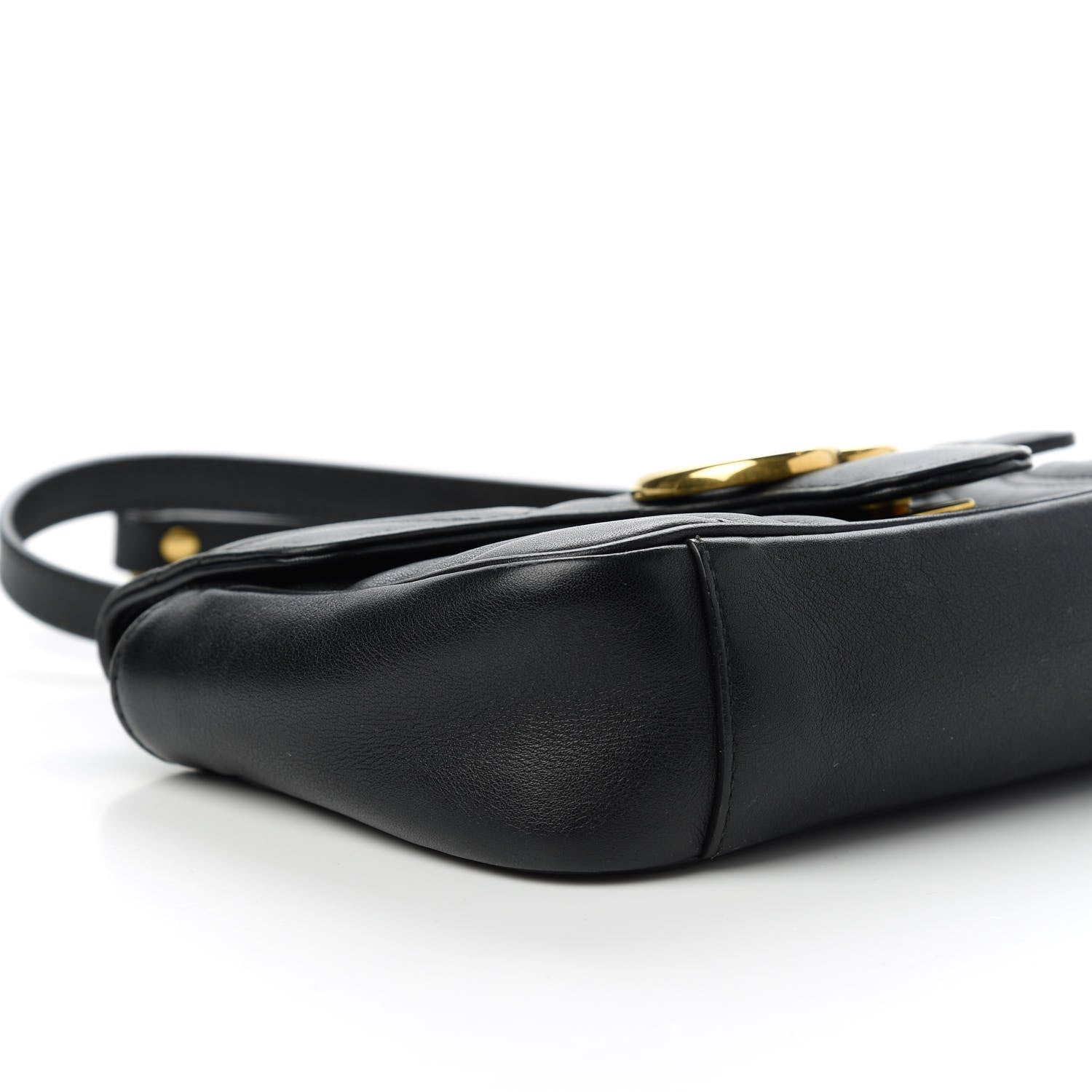 Gucci Calfskin Matelasse Mini GG Marmont Shoulder Bag Black 6 of 11