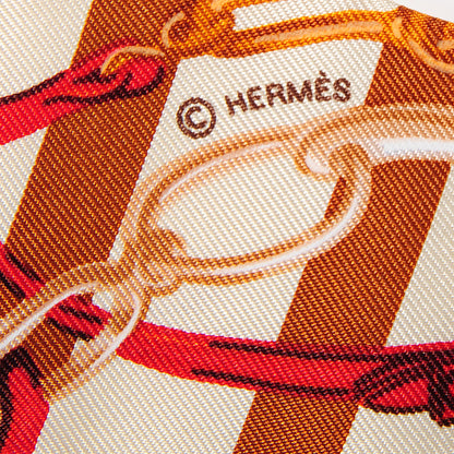 Hermes Silk Brides de Gala Bayaderes Twilly Ecru Cognac Rouge H 4 of 6