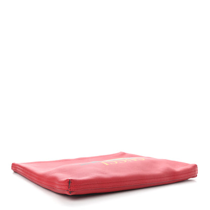 Gucci Pebbled Calfskin Medium Logo Portfolio Clutch Hibiscus Red 4 of 7