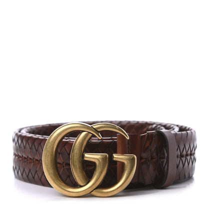 Gucci Calfskin Braided Double G 40mm Belt 95 38 Cuoio Bruciato 1 of 5
