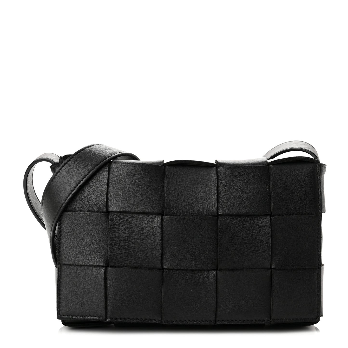 Lambskin Maxi Intrecciato Cassette Crossbody Bag Black