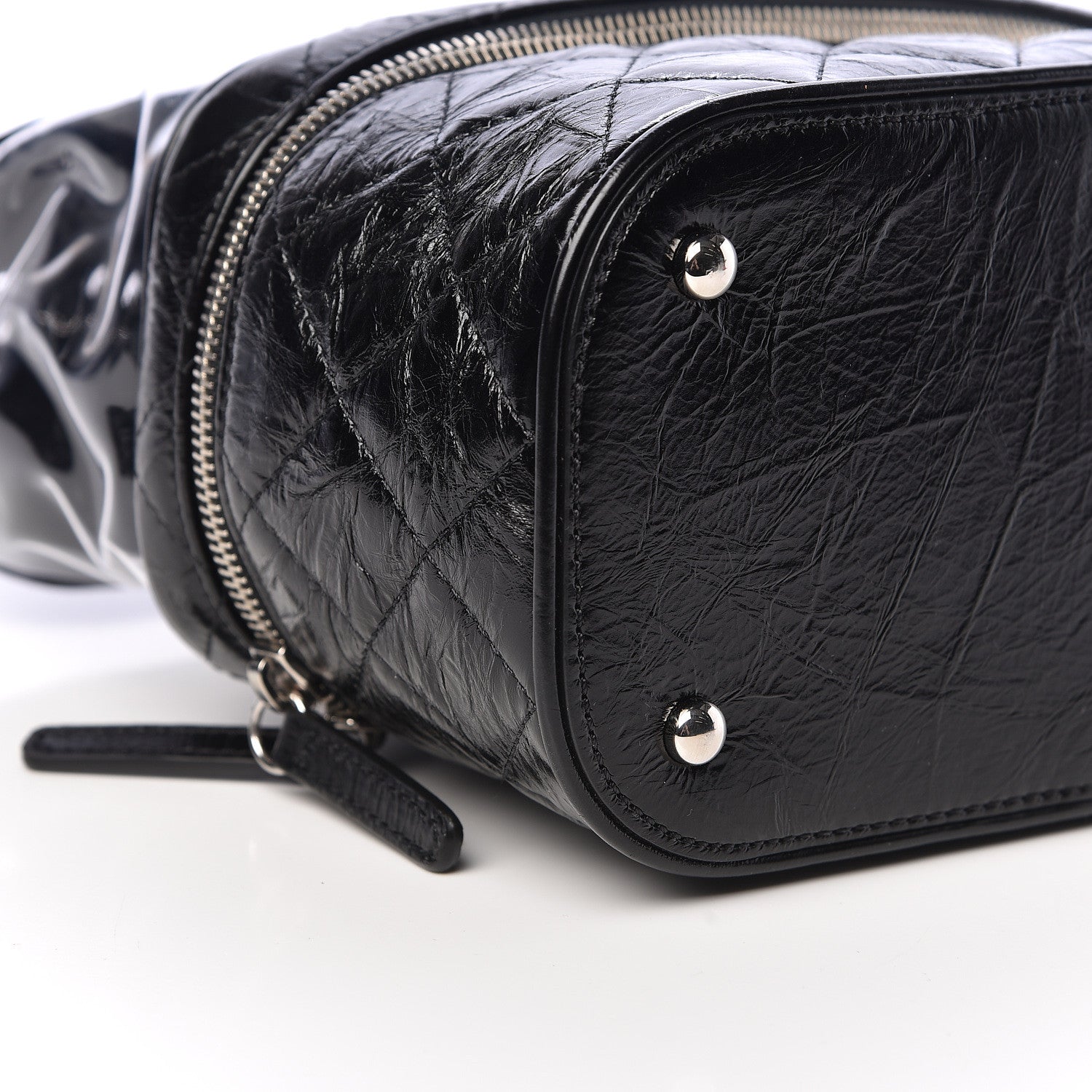 Chanel Crumpled Calfskin PVC Quilted Backpack Black 10 of 11