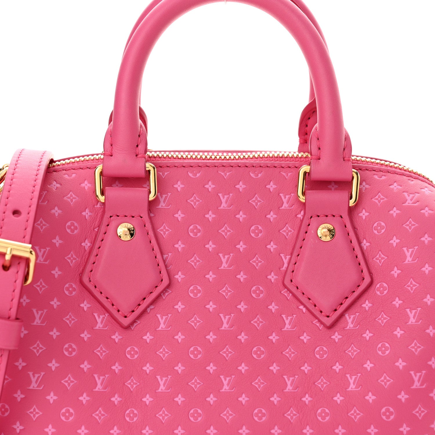 Louis Vuitton Calfskin Nanogram Embossed Speedy Bandouliere 20 Rose 7 of 10