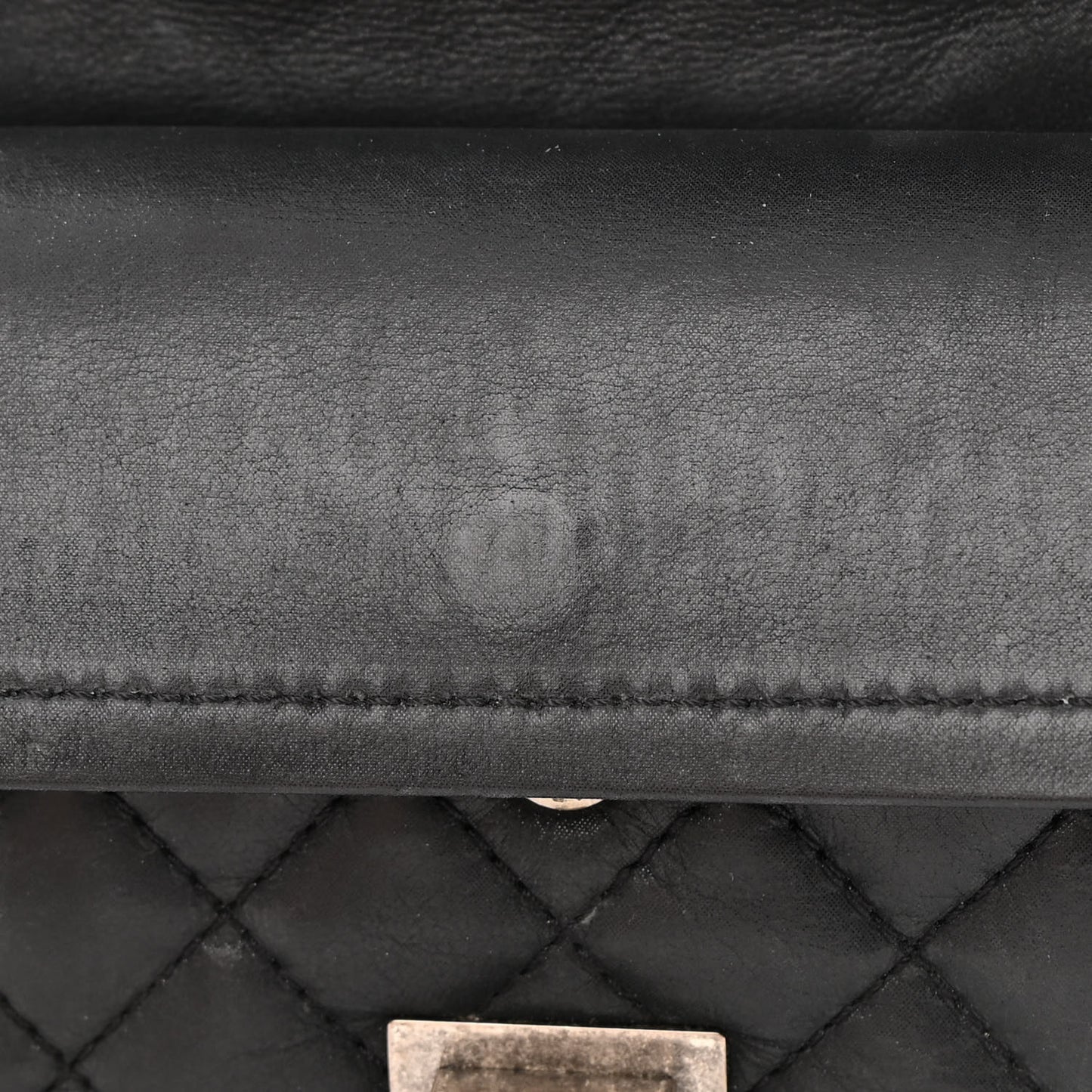 Iridescent Calfskin Quilted 2.55 Reissue 224 Flap Black