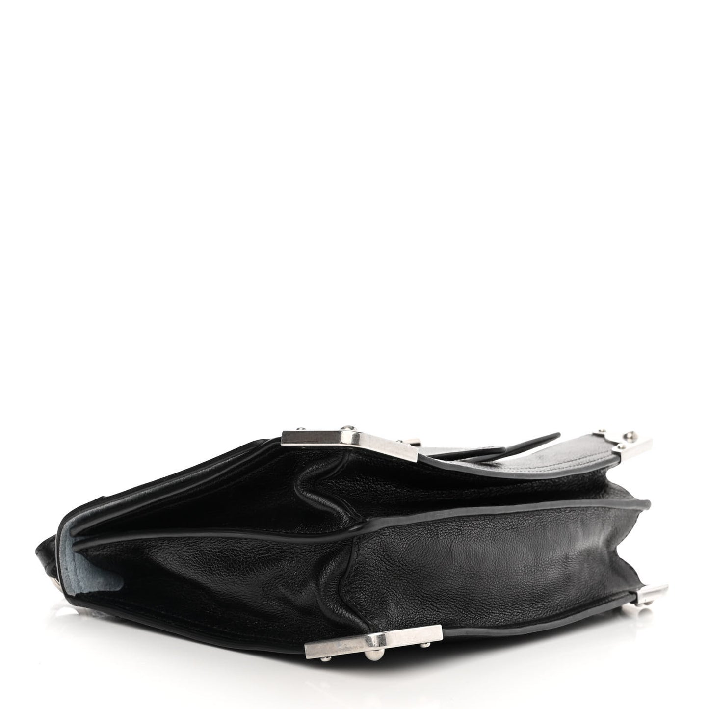 Glace Calfskin Large Soft Cahier Bag Black