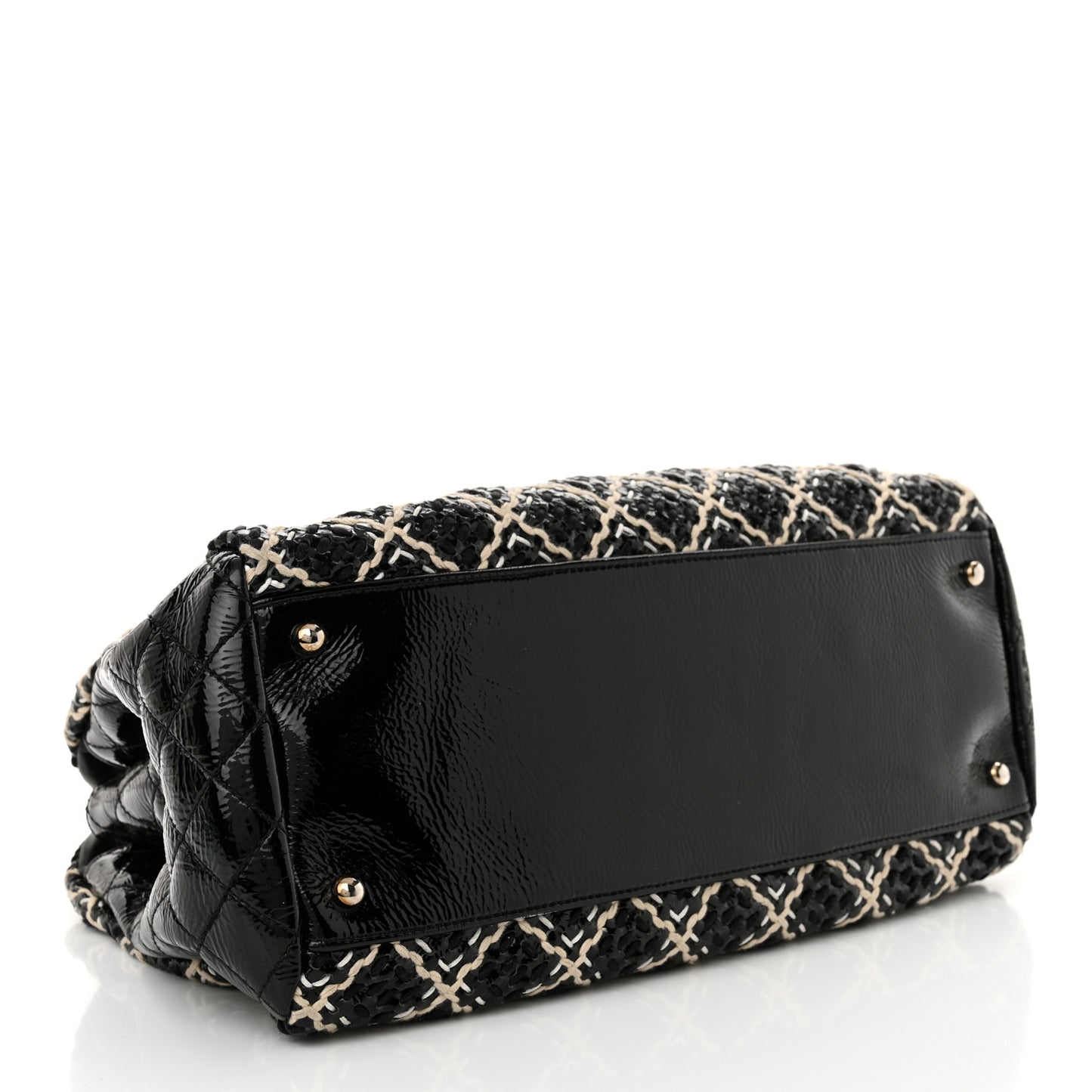Patent Hand Embroidered Large Just Mademoiselle Black
