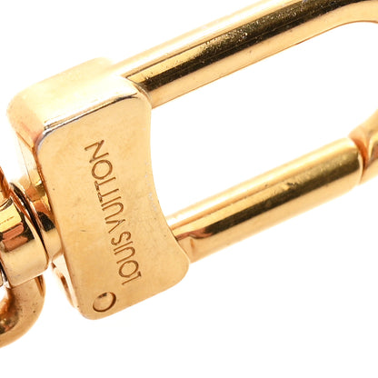 Louis Vuitton Brass Enamel Fleur De Monogram Bag Charm Chain Gold 4 of 4