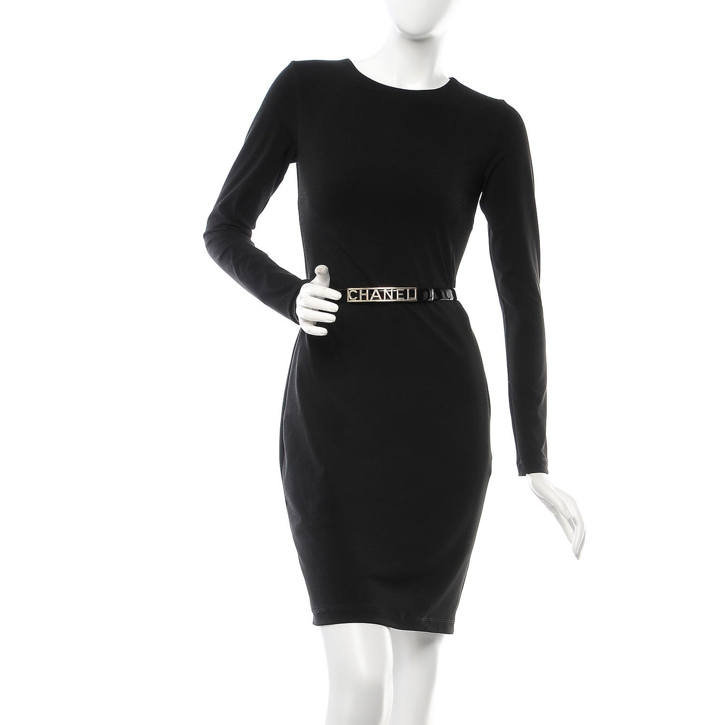 Patent Calfskin Logo Skinny Belt 95 38 Black
