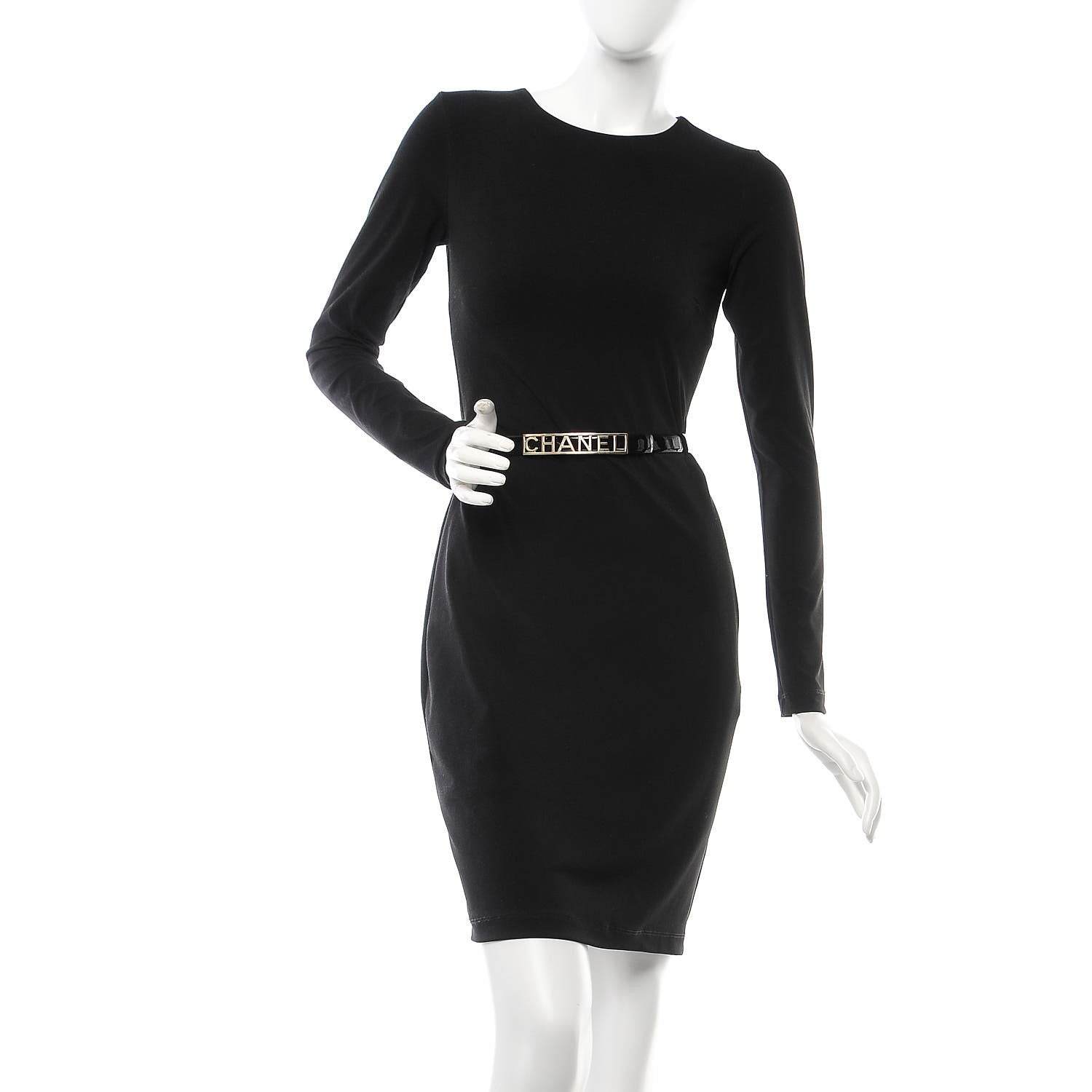 Chanel Patent Calfskin Logo Skinny Belt 95 38 Black 2 of 5