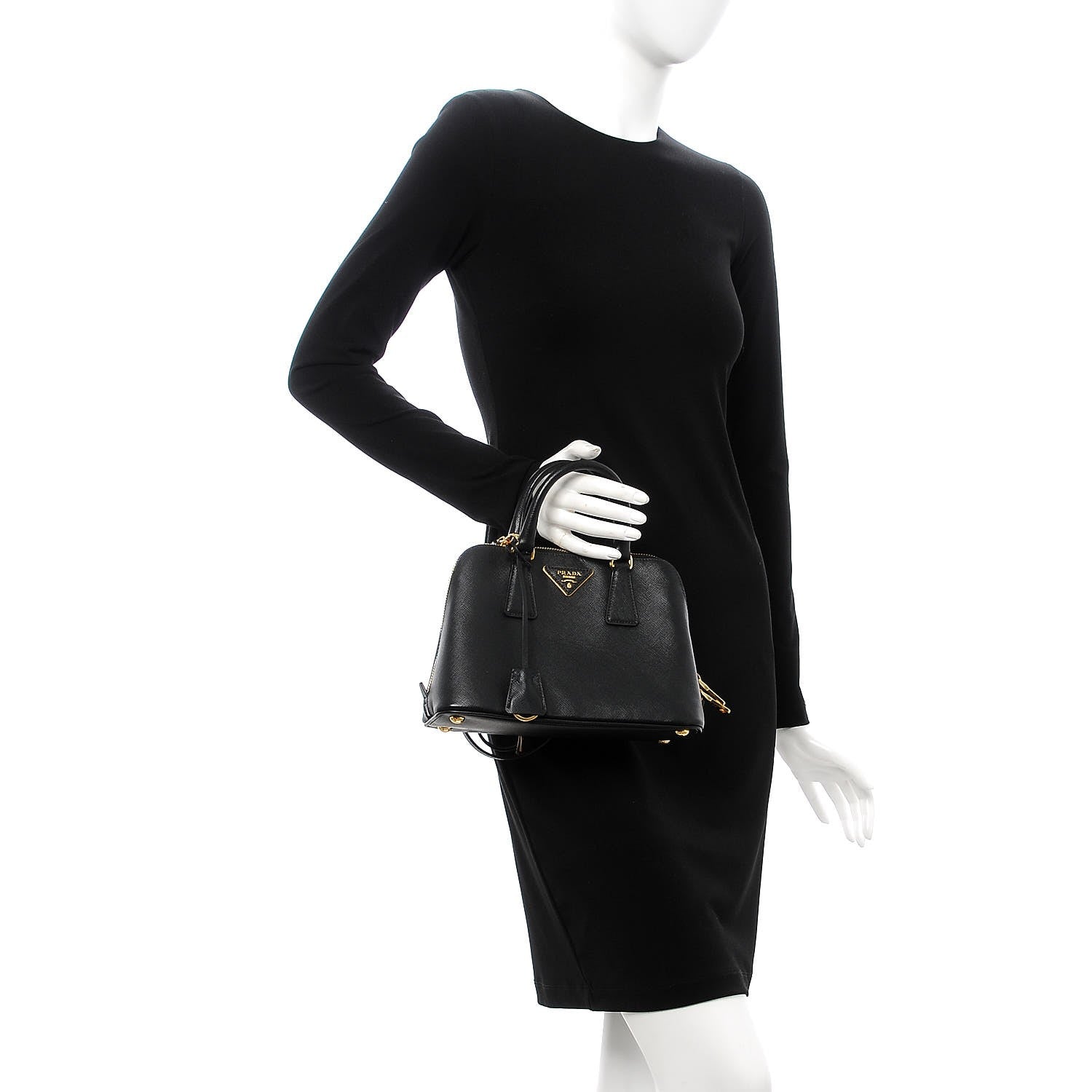 Prada Saffiano Lux Small Promenade Tote Black 3 of 9