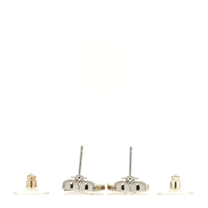 Chanel Crystal CC Heart Drop Earrings Gold Silver 3 of 4
