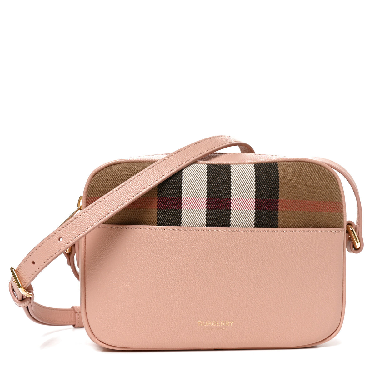 Burberry Calfskin Mega Check Small Camera Bag Dusty Pink 1 of 8