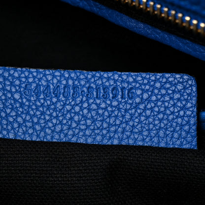 Alexander McQueen Pebbled Calfskin Large Skull Padlock Zip Around Tote Cobalt 7 of 16