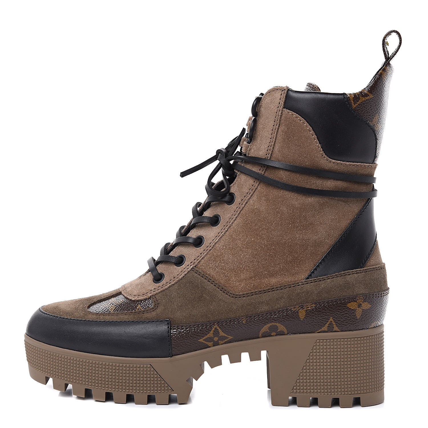 Louis Vuitton Suede Calfskin Monogram Laureate Platform Desert Boots 39 Taupe 1 of 9