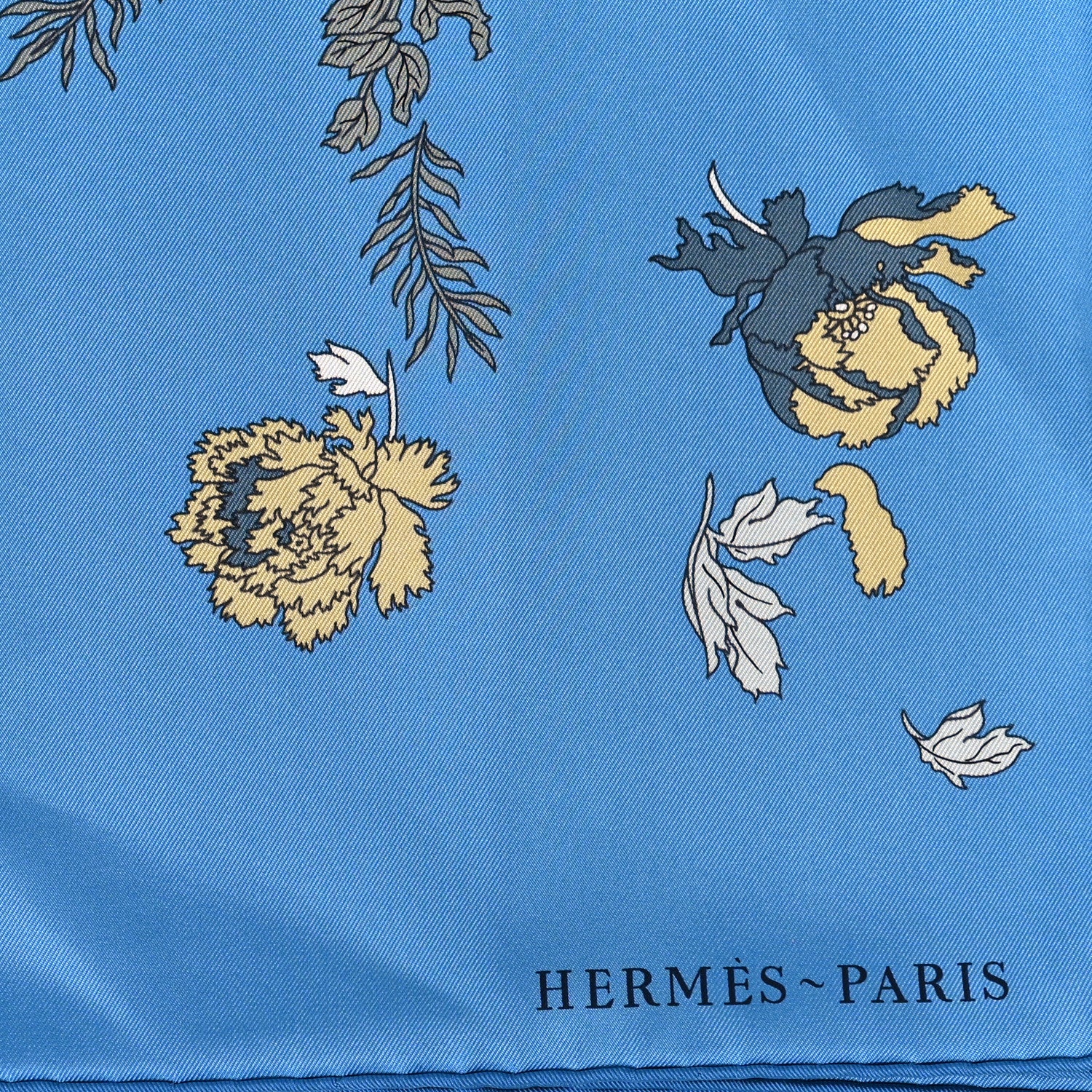 Hermes Silk Robe Legere Scarf 90 Bleu Azure Ocre Roux 2 of 3