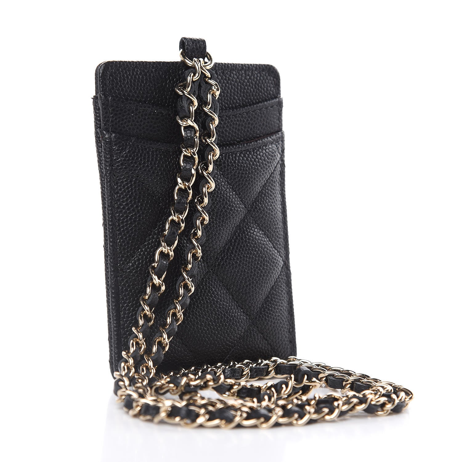 Chanel Caviar Quilted Card Holder On Chain Black 2 of 8