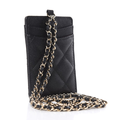 Chanel Caviar Quilted Card Holder On Chain Black 2 of 8