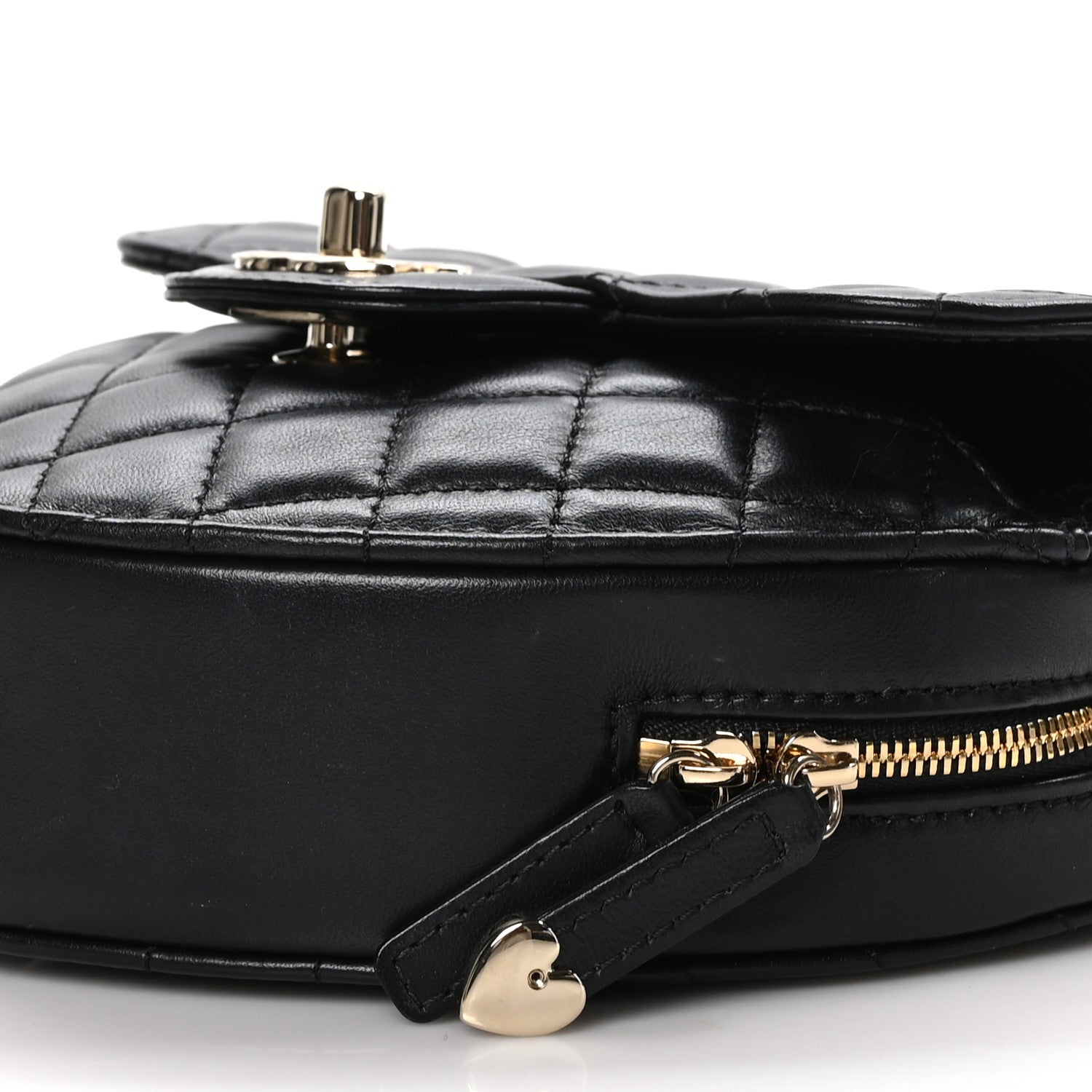 Chanel Lambskin Quilted CC In Love Heart Bag Black 10 of 11