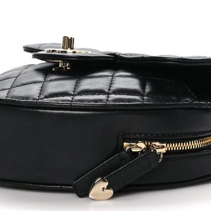 Chanel Lambskin Quilted CC In Love Heart Bag Black 10 of 11