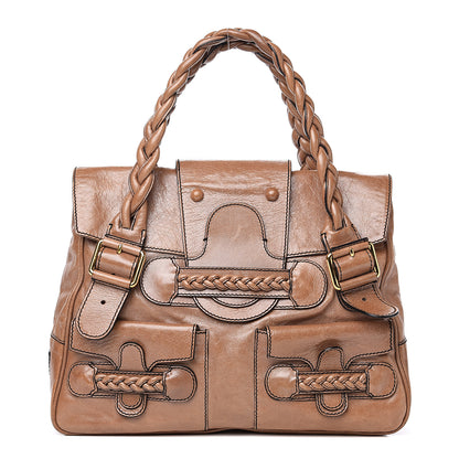 Valentino Garavani Calfskin Large Histoire Brown 1 of 14