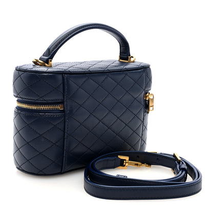 Saint Laurent Lambskin Quilted Mini Gaby Vanity Case Marine 3 of 9
