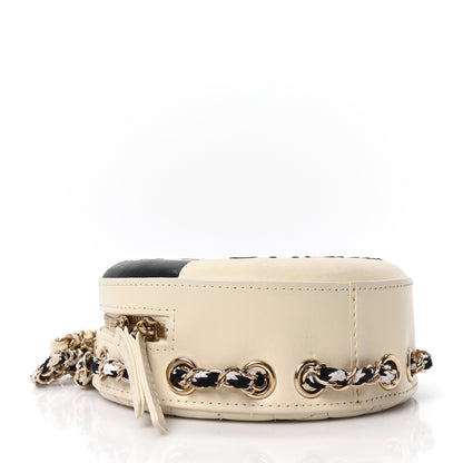 Chanel Lambskin Coco Lifesaver Round Bag Black White 4 of 10