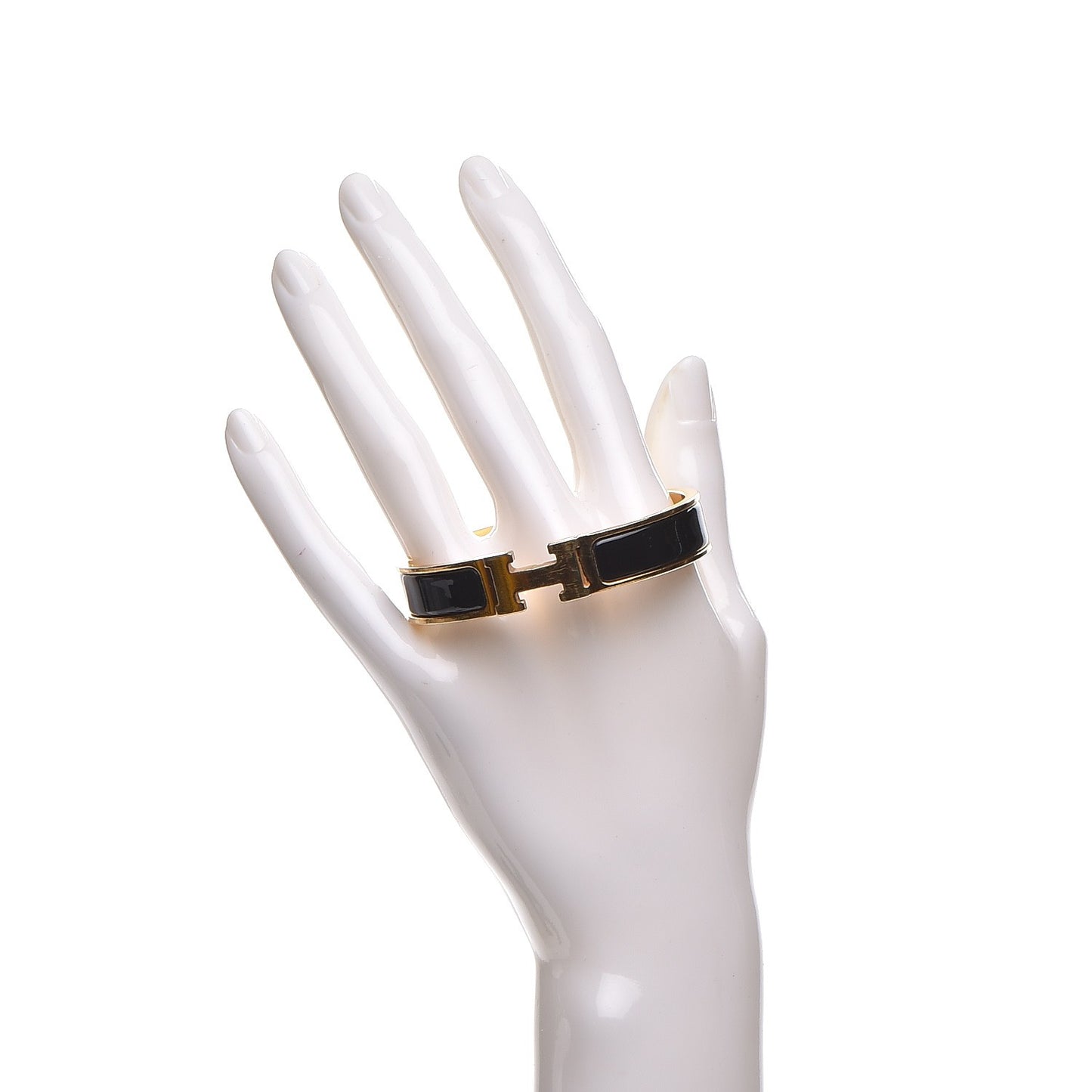 Enamel Narrow Clic Clac H Bracelet PM Black