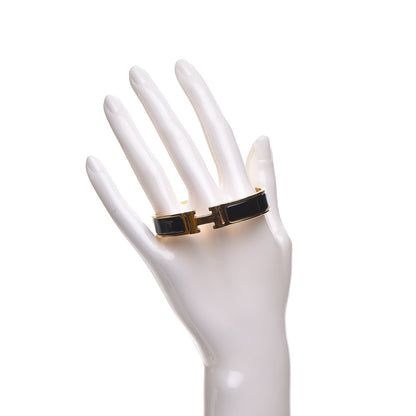 Hermes Enamel Narrow Clic Clac H Bracelet PM Black 2 of 4