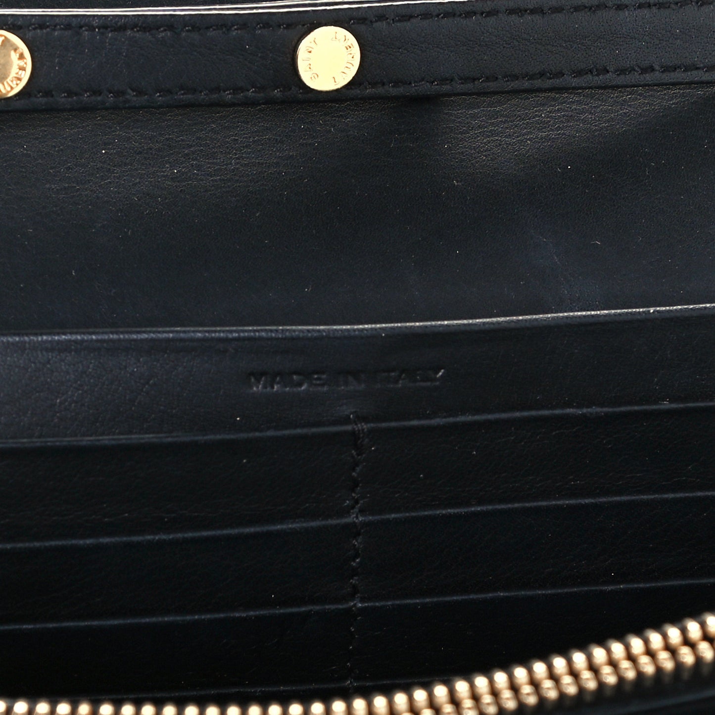 Calfskin Classic Y Ligne Chain Wallet Black