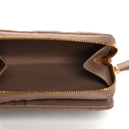 Christian Dior Grained Calfskin Supple Cannage Caro Scarlet Zipped Wallet 5 of 13
