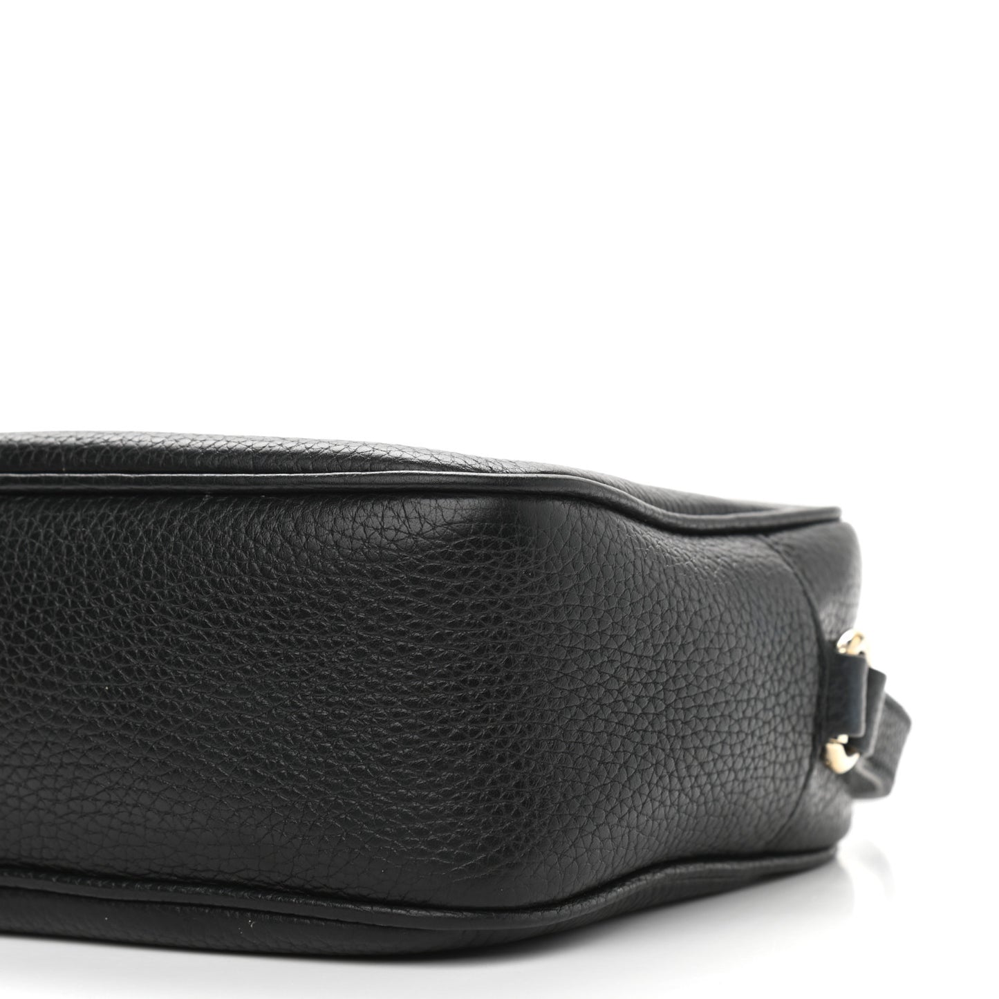 Pebbled Calfskin Small Soho Disco Bag Black