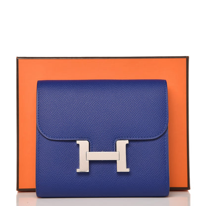 Hermes Epsom Constance Short Wallet Bleu Electrique 8 of 8